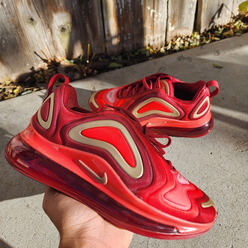 Nike Air Max 720 GS Red Running Shoes Size 4Y(Wmns 5.5)